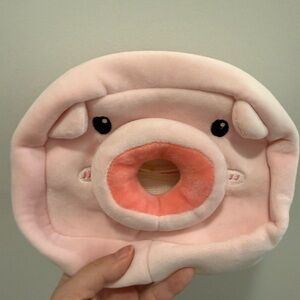 Plush Pink Pig Face Tissue Box (for car)